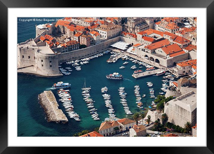 Marina in Old City of Dubrovnik Framed Mounted Print by Artur Bogacki