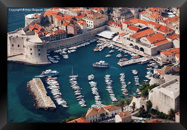 Marina in Old City of Dubrovnik Framed Print by Artur Bogacki