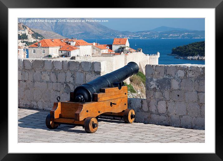Cannon in Fort Lovrijenac Dubrovnik Defense Framed Mounted Print by Artur Bogacki