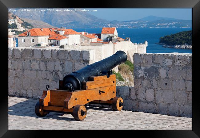 Cannon in Fort Lovrijenac Dubrovnik Defense Framed Print by Artur Bogacki