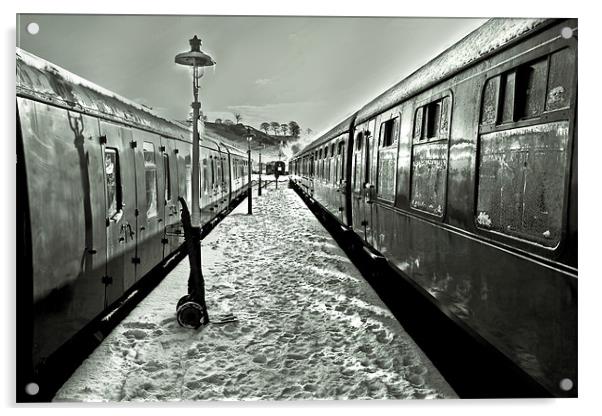 Catching The Train Acrylic by Jim kernan