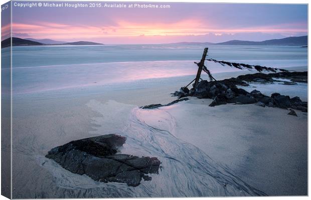  Luskentyre Sunset Canvas Print by Michael Houghton