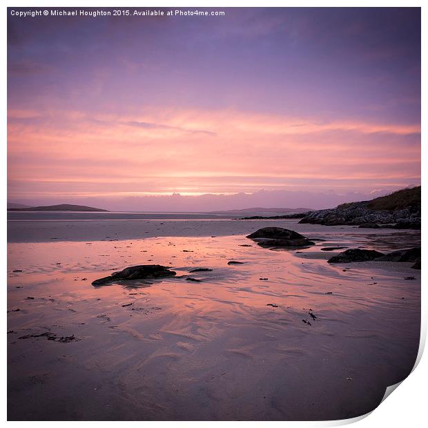  Luskentyre in the Pink Print by Michael Houghton