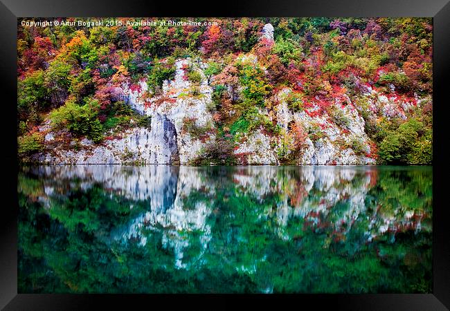 Autumn Reflections of Lake and Mountain Framed Print by Artur Bogacki