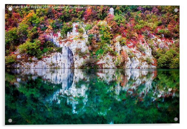 Autumn Reflections of Lake and Mountain Acrylic by Artur Bogacki