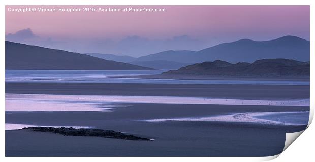  Sound of Taransay at dusk Print by Michael Houghton