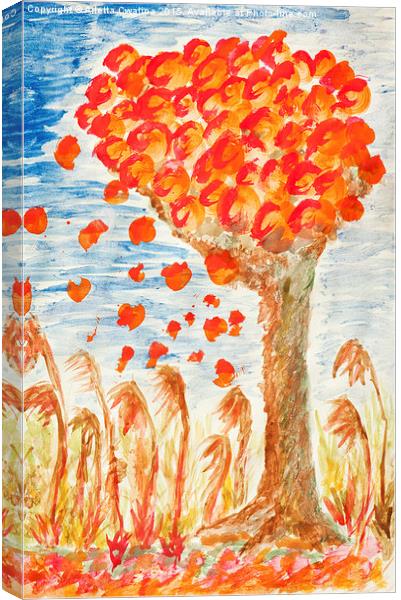 Autumn tree on the wind Canvas Print by Arletta Cwalina