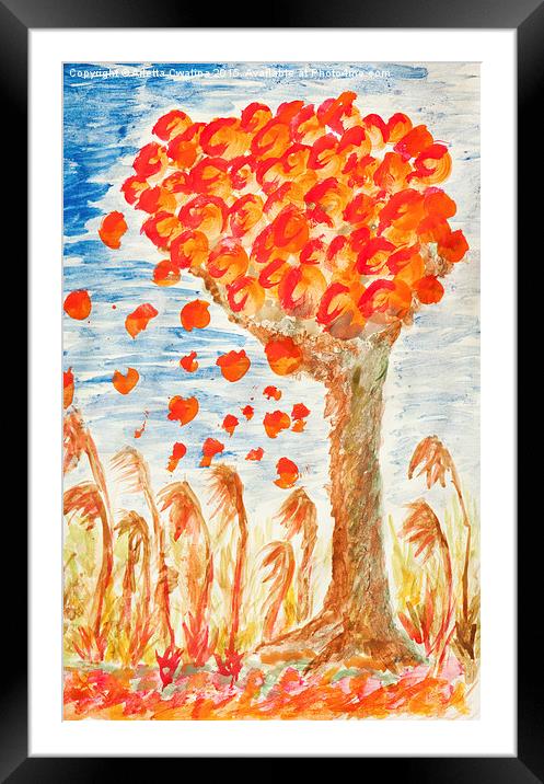 Autumn tree on the wind Framed Mounted Print by Arletta Cwalina