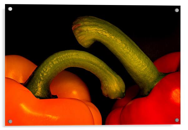 Peppers Acrylic by Mike Sherman Photog