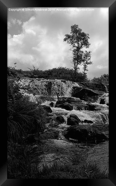  Nantcol Waterfalls Framed Print by Simon Alesbrook
