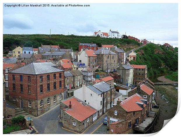  Staithes Harbour. Print by Lilian Marshall