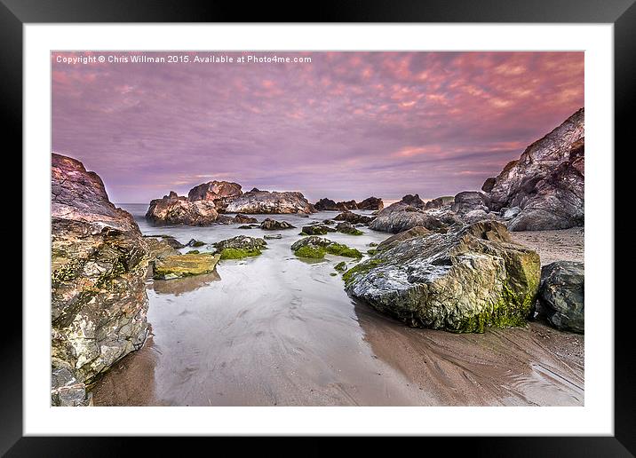  Cornish Sunset Framed Mounted Print by Chris Willman