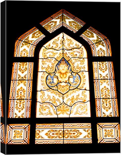  Stained Glass, Thailand Canvas Print by Carole-Anne Fooks