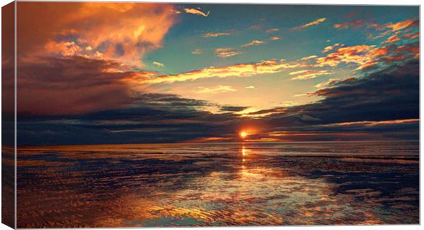  Heacham Beach Sunset Canvas Print by Alan Simpson