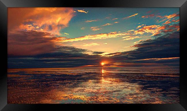  Heacham Beach Sunset Framed Print by Alan Simpson