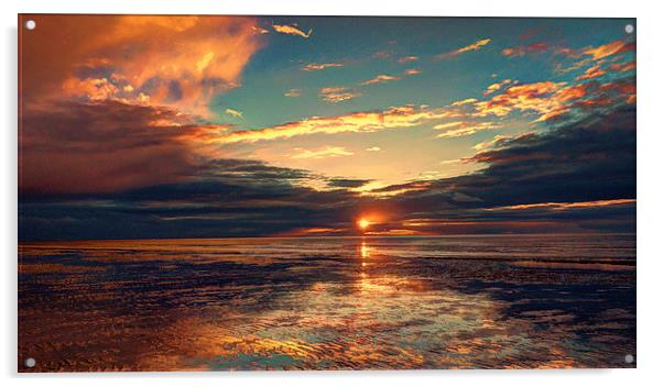  Heacham Beach Sunset Acrylic by Alan Simpson