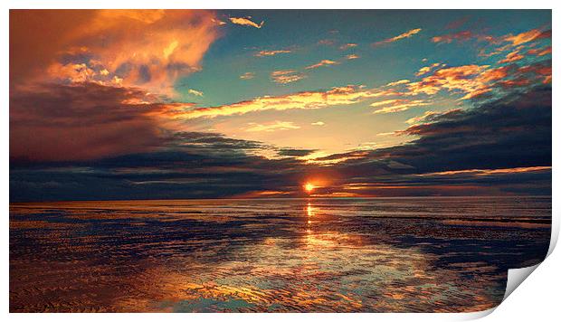 Heacham Beach Sunset Print by Alan Simpson