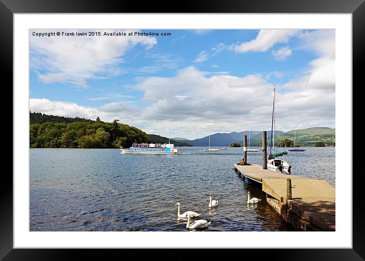  A cruise boat sails along Windermere Framed Mounted Print by Frank Irwin