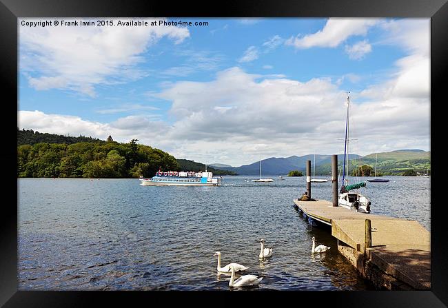  A cruise boat sails along Windermere Framed Print by Frank Irwin
