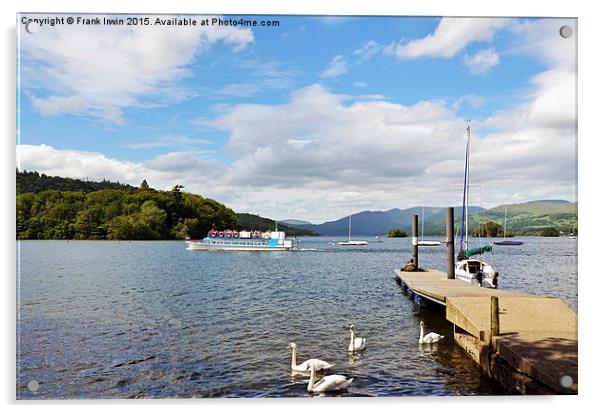  A cruise boat sails along Windermere Acrylic by Frank Irwin