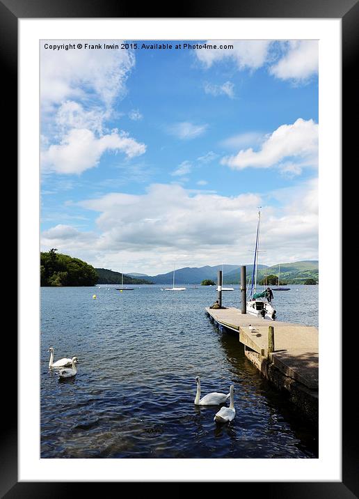 One of the many ‘mooring piers’ on the Mere Framed Mounted Print by Frank Irwin