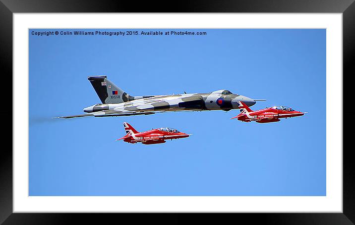  Final Vulcan flight with the red arrows 1 Framed Mounted Print by Colin Williams Photography