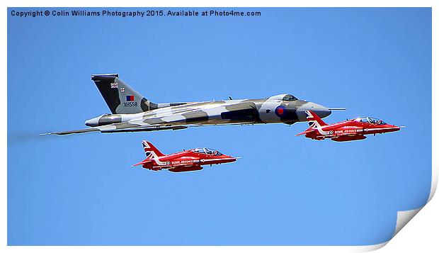  Final Vulcan flight with the red arrows 1 Print by Colin Williams Photography