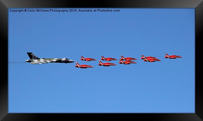   Final Vulcan flight with the red arrows 2 Framed Print by Colin Williams Photography