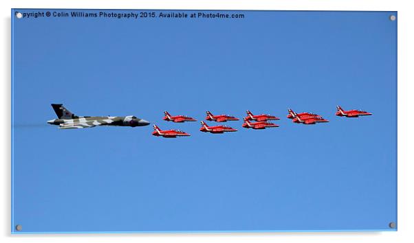   Final Vulcan flight with the red arrows 2 Acrylic by Colin Williams Photography