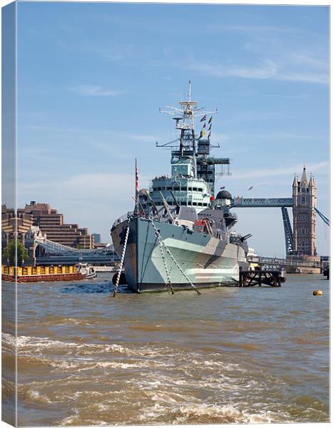 HMS Belfast The floating Naval Museum Canvas Print by Terry Senior