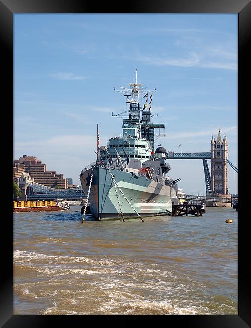 HMS Belfast The floating Naval Museum Framed Print by Terry Senior