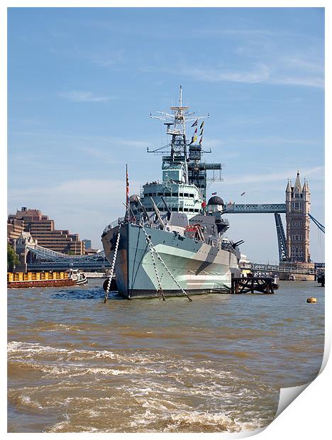 HMS Belfast The floating Naval Museum Print by Terry Senior