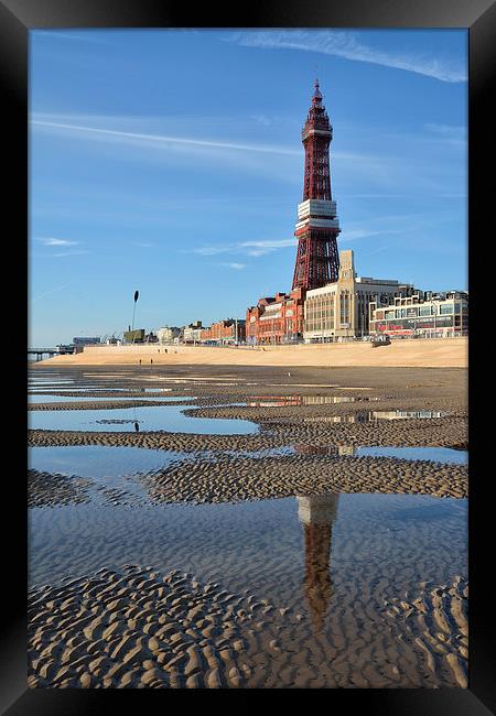 Blackpool Tower Reflections Framed Print by Gary Kenyon