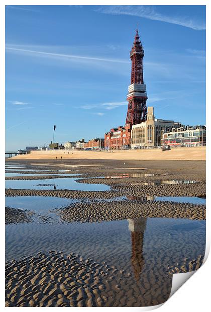 Blackpool Tower Reflections Print by Gary Kenyon