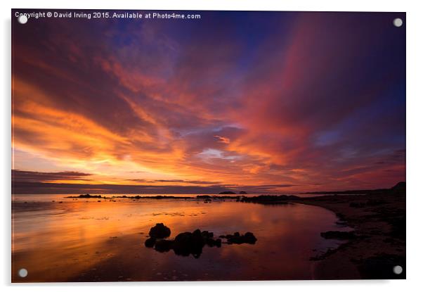 Sunrise over Bass Rock Acrylic by David Irving