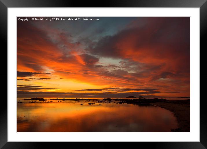 Sunrise over the Island of Craglieth and Bass Rock Framed Mounted Print by David Irving