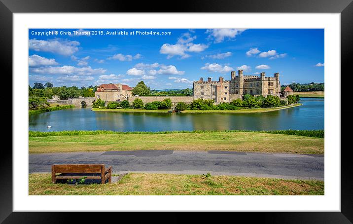 Leeds Castle Bench View 2 Framed Mounted Print by Chris Thaxter