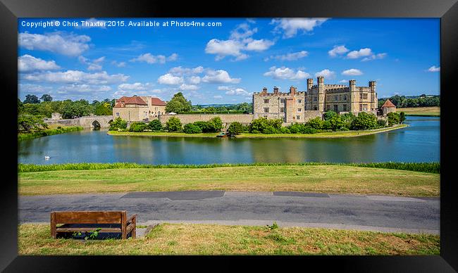 Leeds Castle Bench View 2 Framed Print by Chris Thaxter