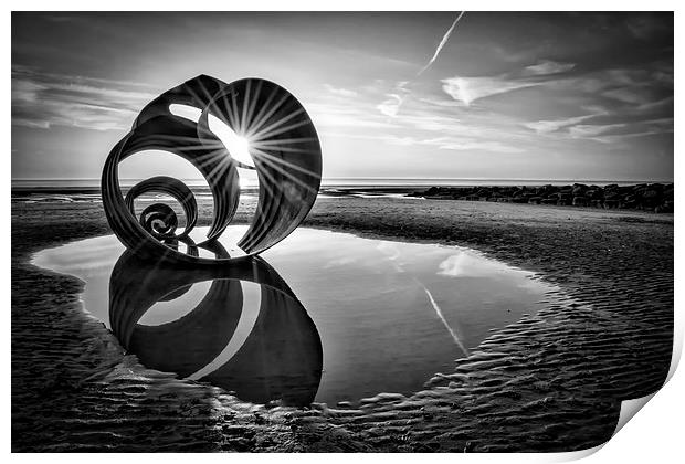 Mary's Shell Black and White Print by Gary Kenyon