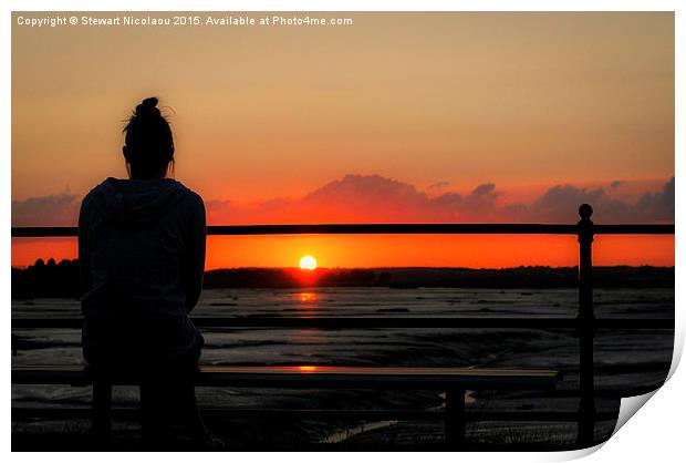 Admiring the Sunset Print by Stewart Nicolaou