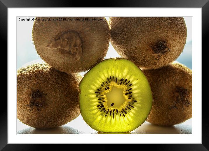 Kiwi Fruit Green Natural Light Framed Mounted Print by Fabrizio Malisan