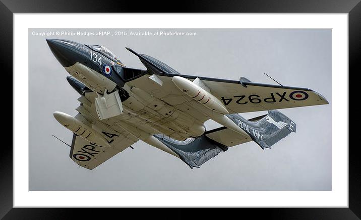 de Havilland Sea Vixen XP924 " Foxy Lady" B Framed Mounted Print by Philip Hodges aFIAP ,