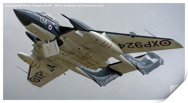 de Havilland Sea Vixen XP924 " Foxy Lady" B Print by Philip Hodges aFIAP ,