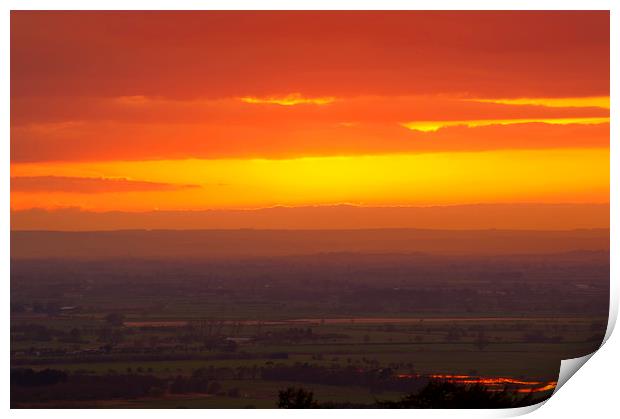 Sunset over Yorkshire Print by Svetlana Sewell