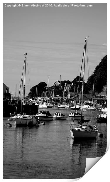 Barmouth Harbour Print by Simon Alesbrook