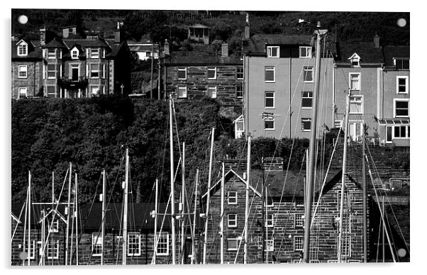 Boat Masts at Barmouth Acrylic by Simon Alesbrook