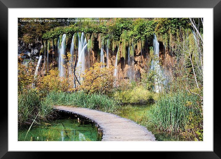 Waterfall in Autumn Framed Mounted Print by Artur Bogacki