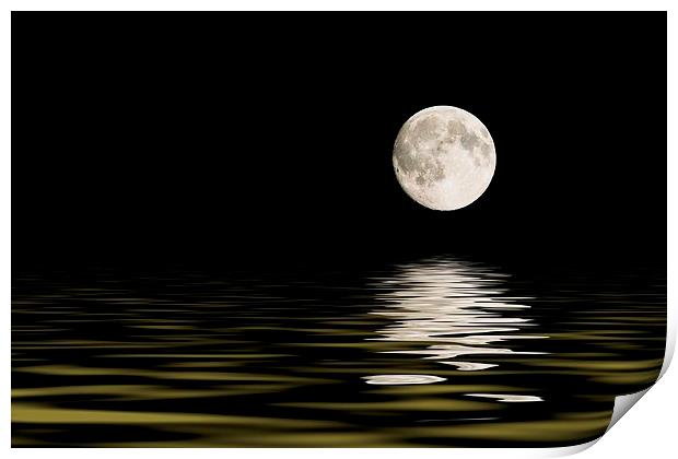 moon reflections 1 Print by Jason Moss
