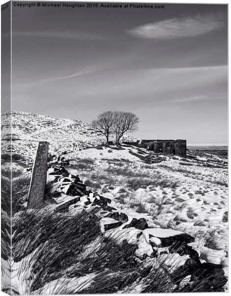 Top Withens in the Snow Canvas Print by Michael Houghton