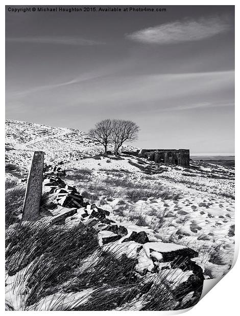 Top Withens in the Snow Print by Michael Houghton